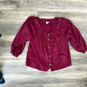 St. John's Bay Rich Burgundy Blouse
